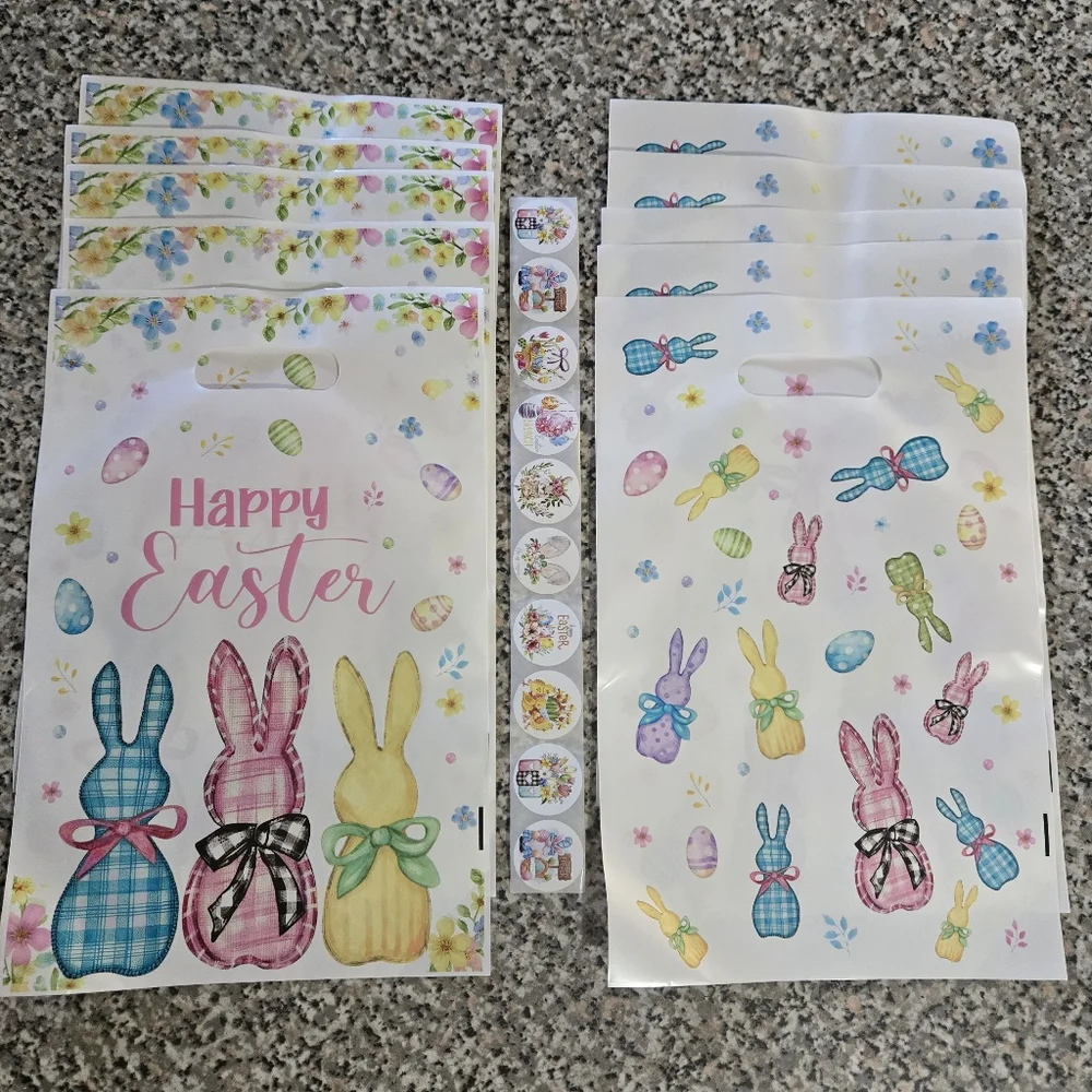Easter Bunny Party Favor Bags - 20 Pieces